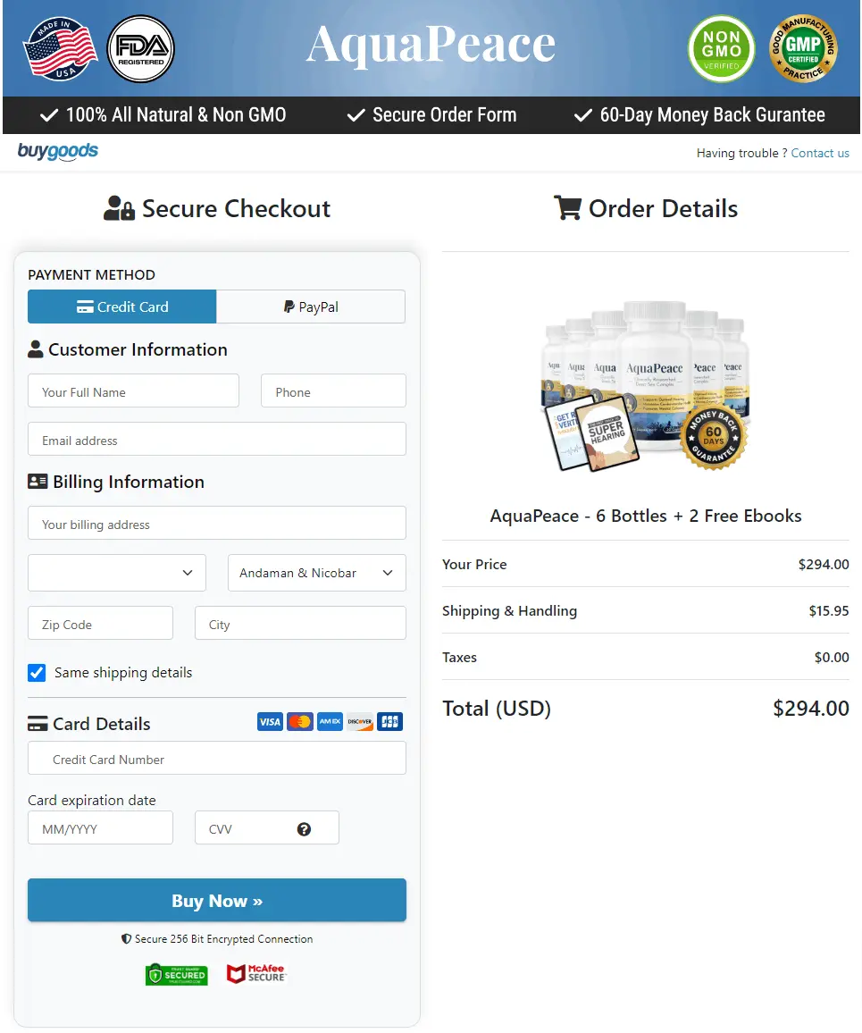 aquapeace buy page